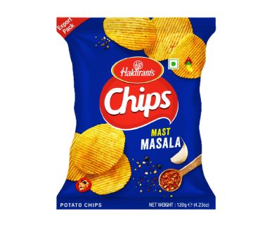 Haldirams Potato Chips Mast Masala, 120Gm, Pack Of 20